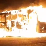 Ônibus com pacientes de Sertânia pega fogo a caminho do Recife